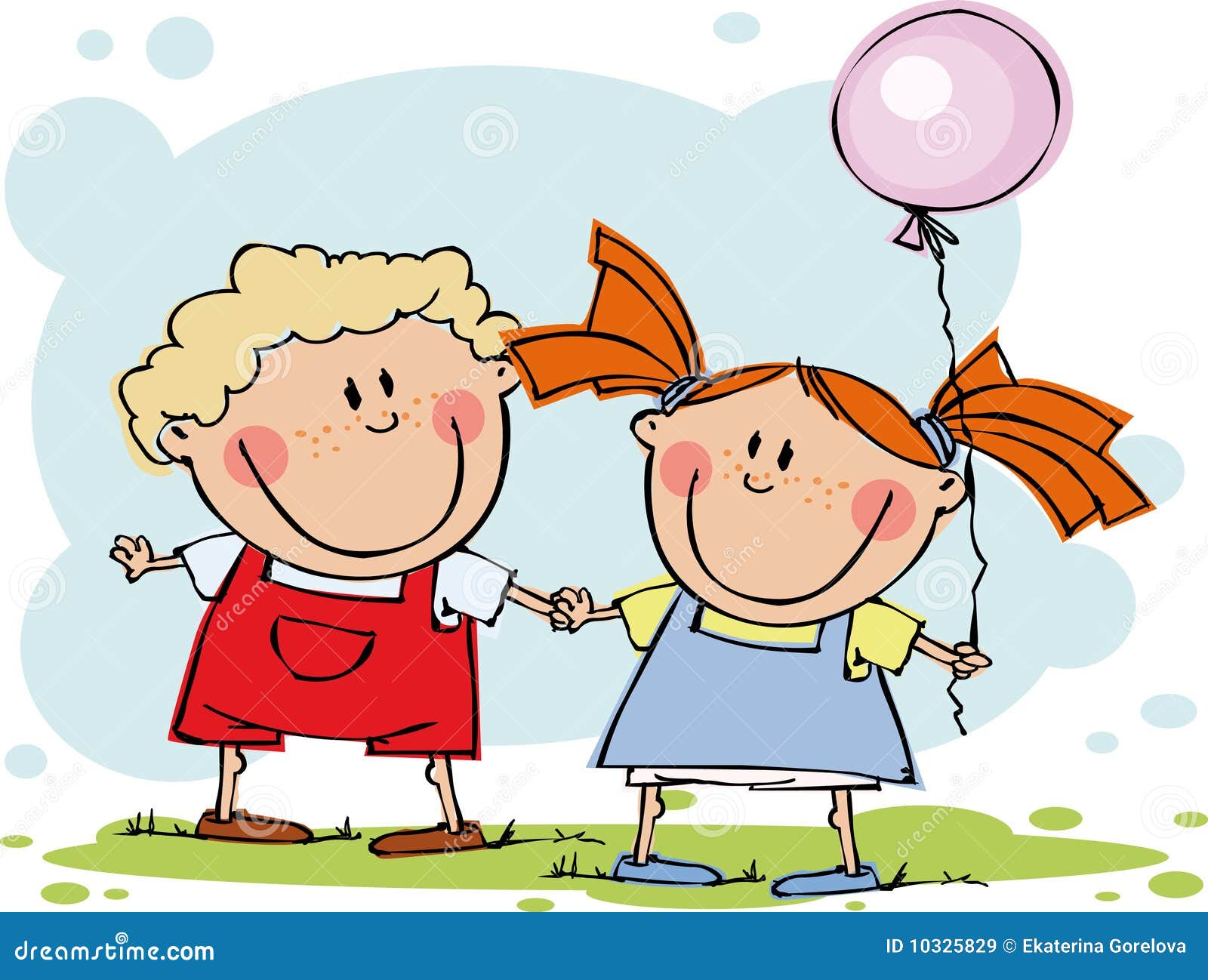 Lustige Kinder mit Ballon vektor abbildung. Illustration ...