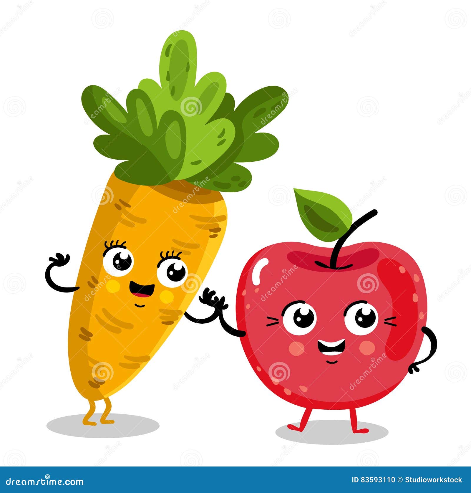 Lustige Obst Und Gemuse Zeichentrickfilm Figuren Vektor Abbildung Illustration Von Zeichentrickfilm Lustige