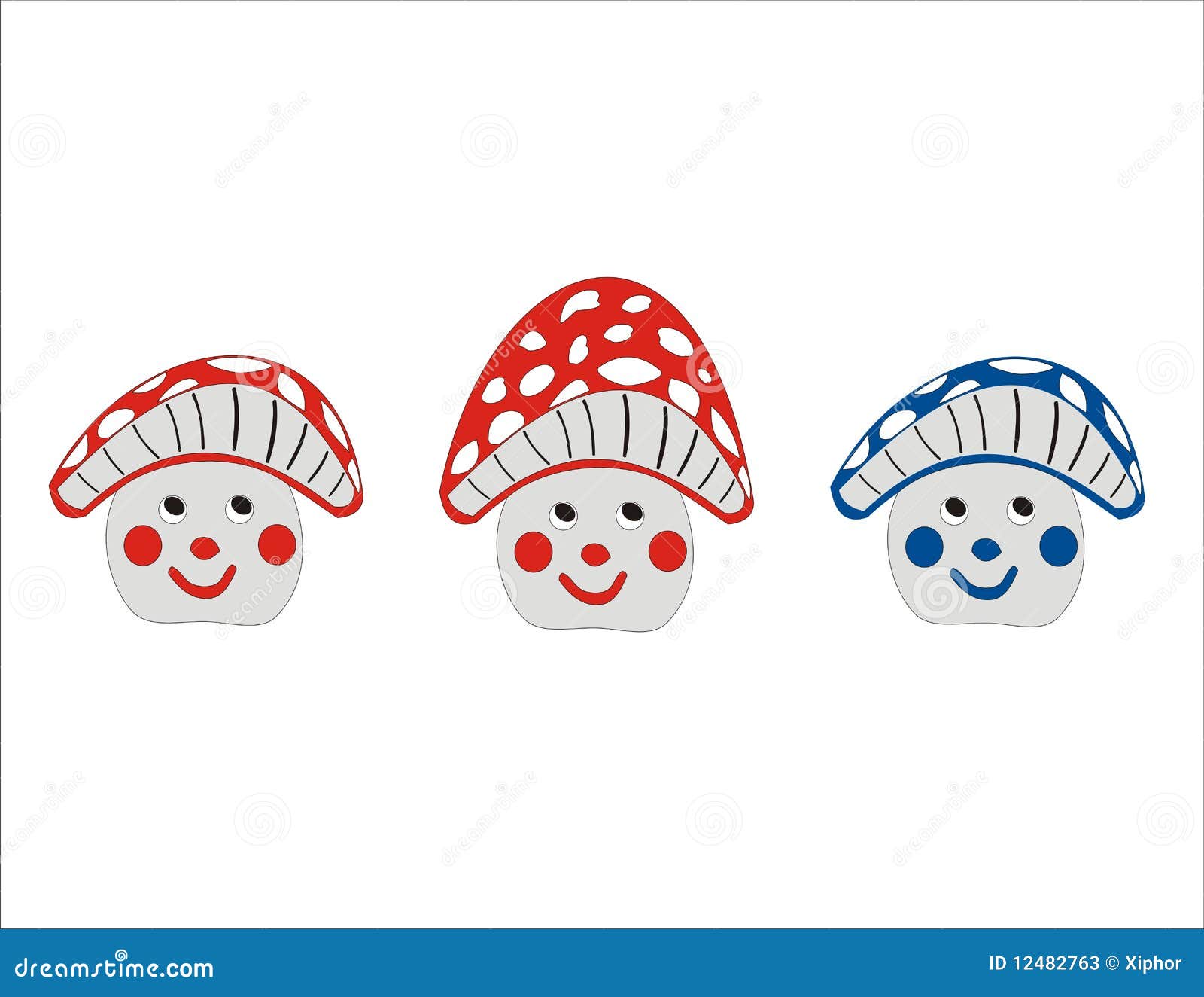 Lustige Pilze vektor abbildung. Illustration von lustig - 12482763