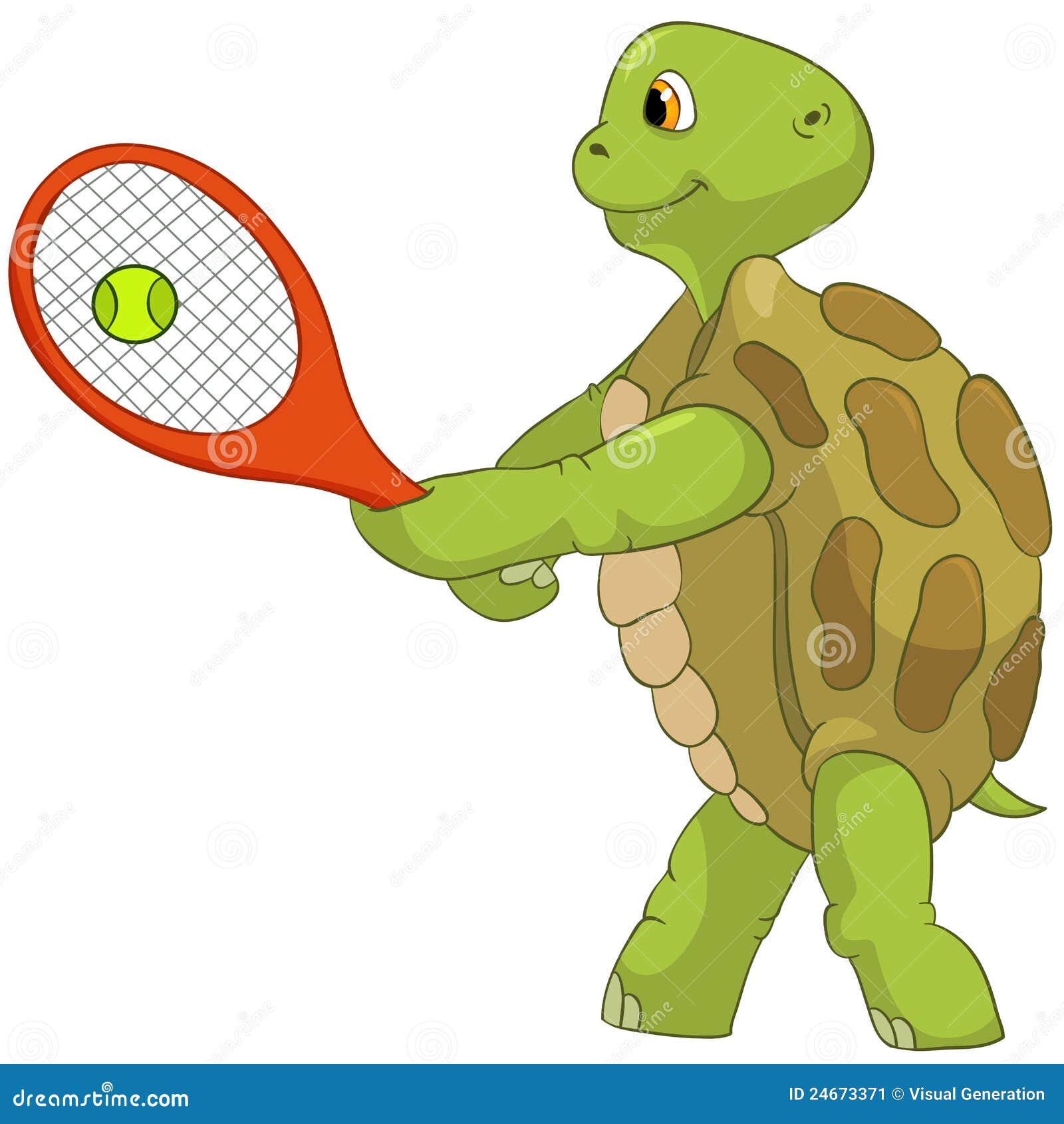 Lustige Schildkrote Tennis Spieler Vektor Abbildung Illustration Von Lustige Spieler