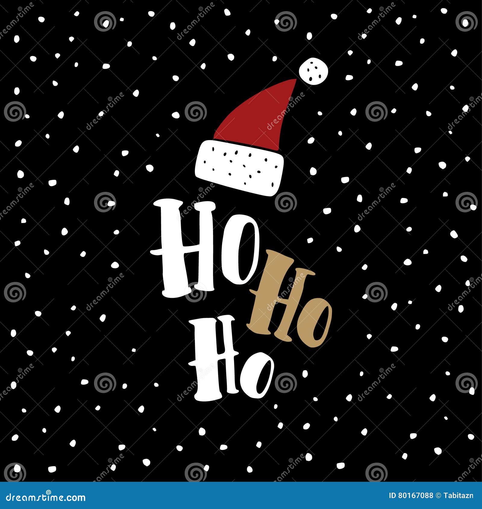 Lustige Weihnachtsgrusskarte Einladung Ubergeben Sie Gezogener Santa Claus Roten Hut Mit Ho Ho Text Schwarzer Hintergrund Mit Fal Vektor Abbildung Illustration Von Schwarzer Claus