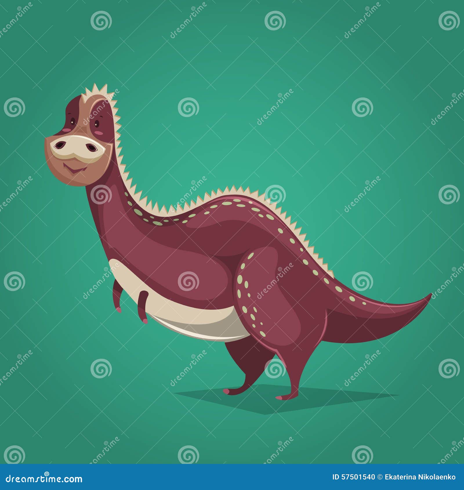 Lustiger Dinosaurier in Der Karikaturart Vektor Abbildung