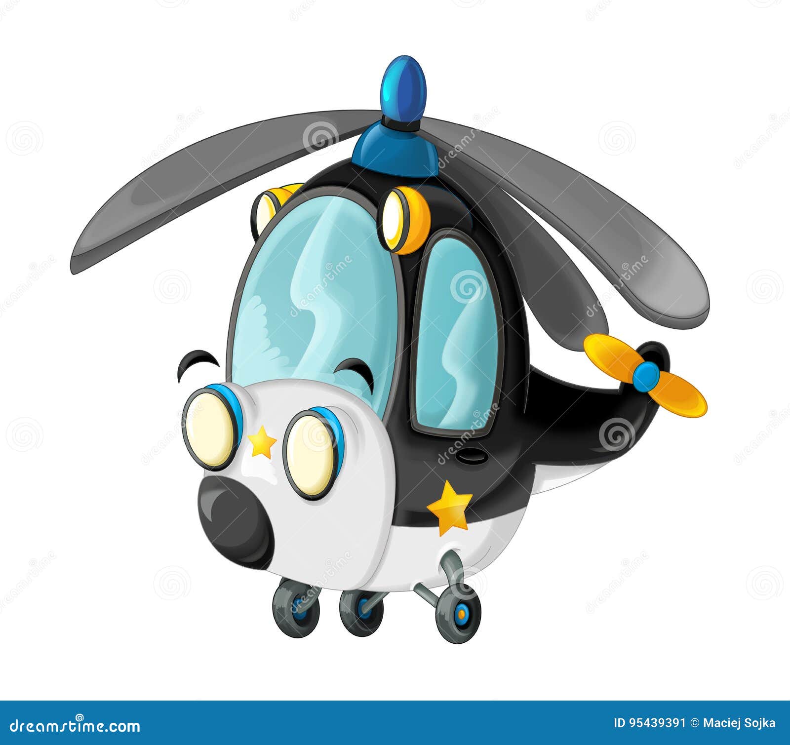 Lustiger Hubschrauber Der Karikatur Stock Abbildung Illustration von