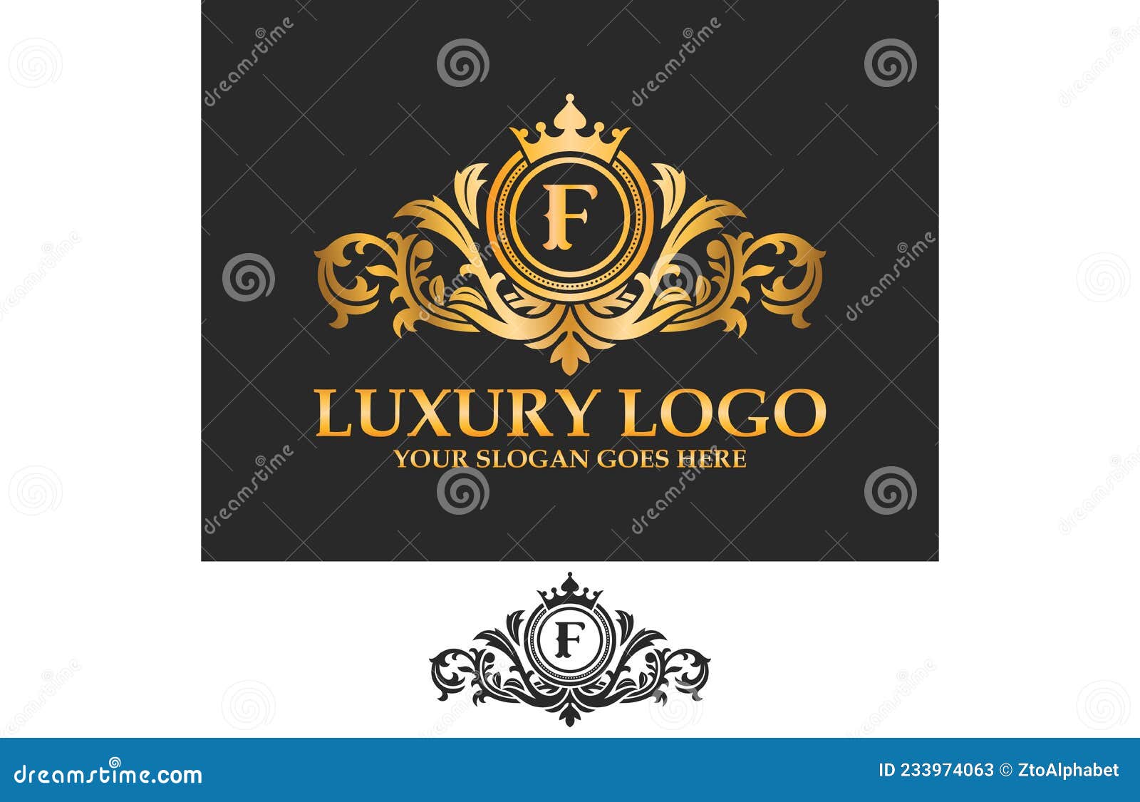 Luxe Letter of Logo Crest Heraldic Elegant Badge Vector Illustratie ...