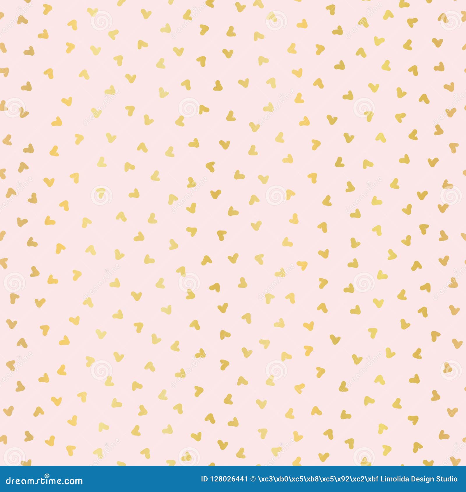 luxe rose gold love hearts sprinkles texture pattern, seamless 