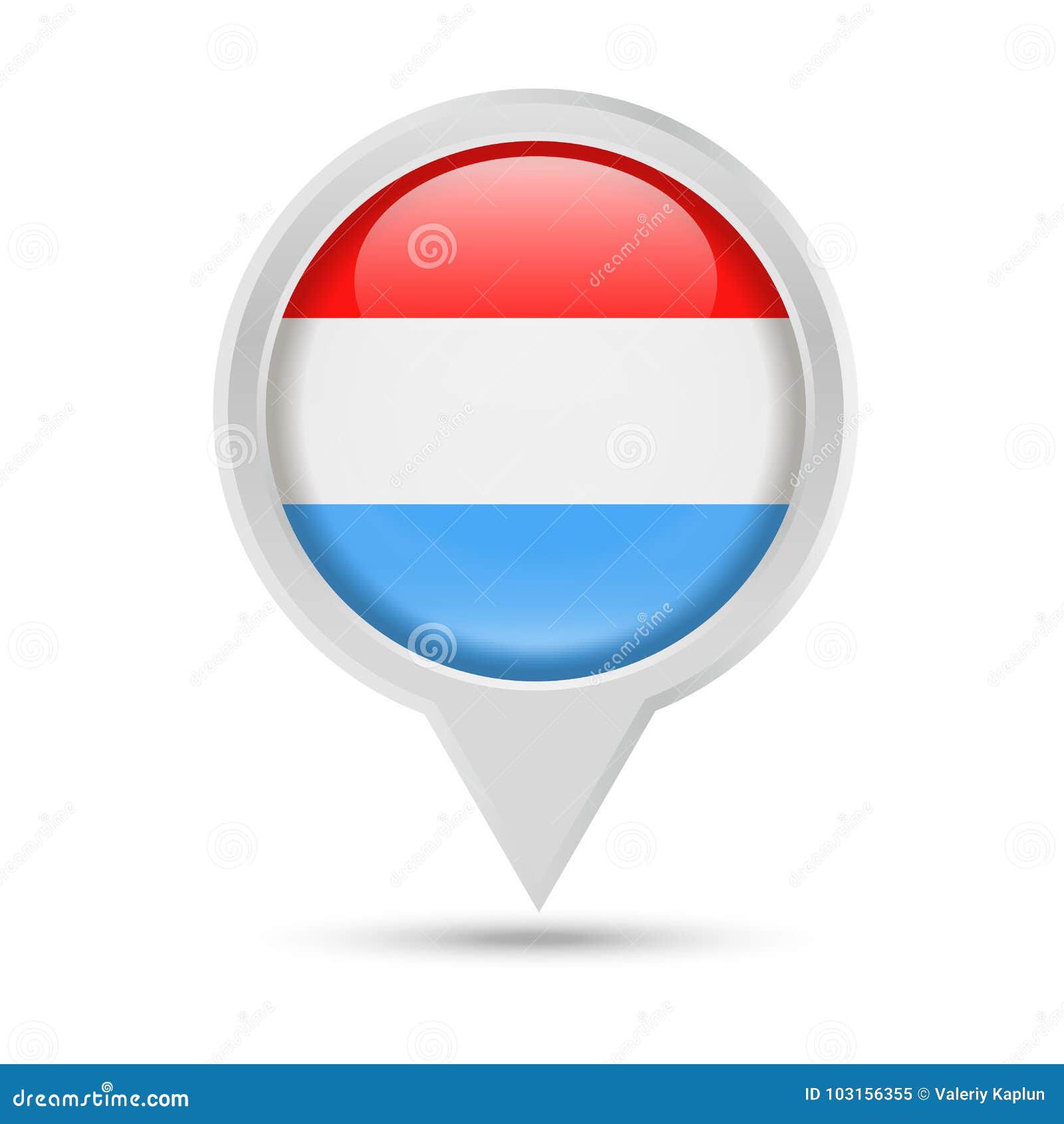 Round pin icon. Illustration of flag of France