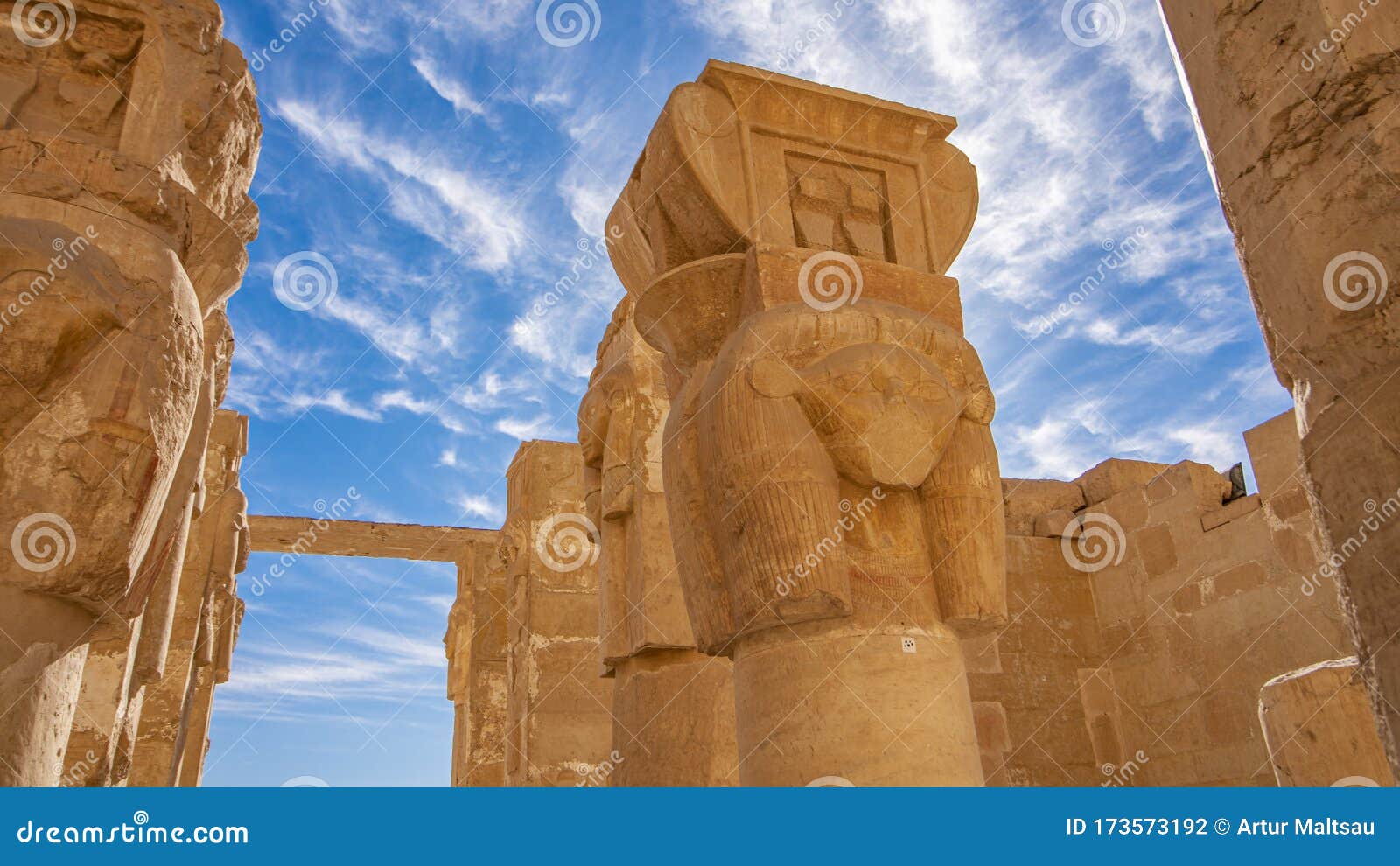 luxor, egypt : the mortuary temple of hatshepsut, also known as the djeser-djeseru, is a mortuary temple of ancient egypt located