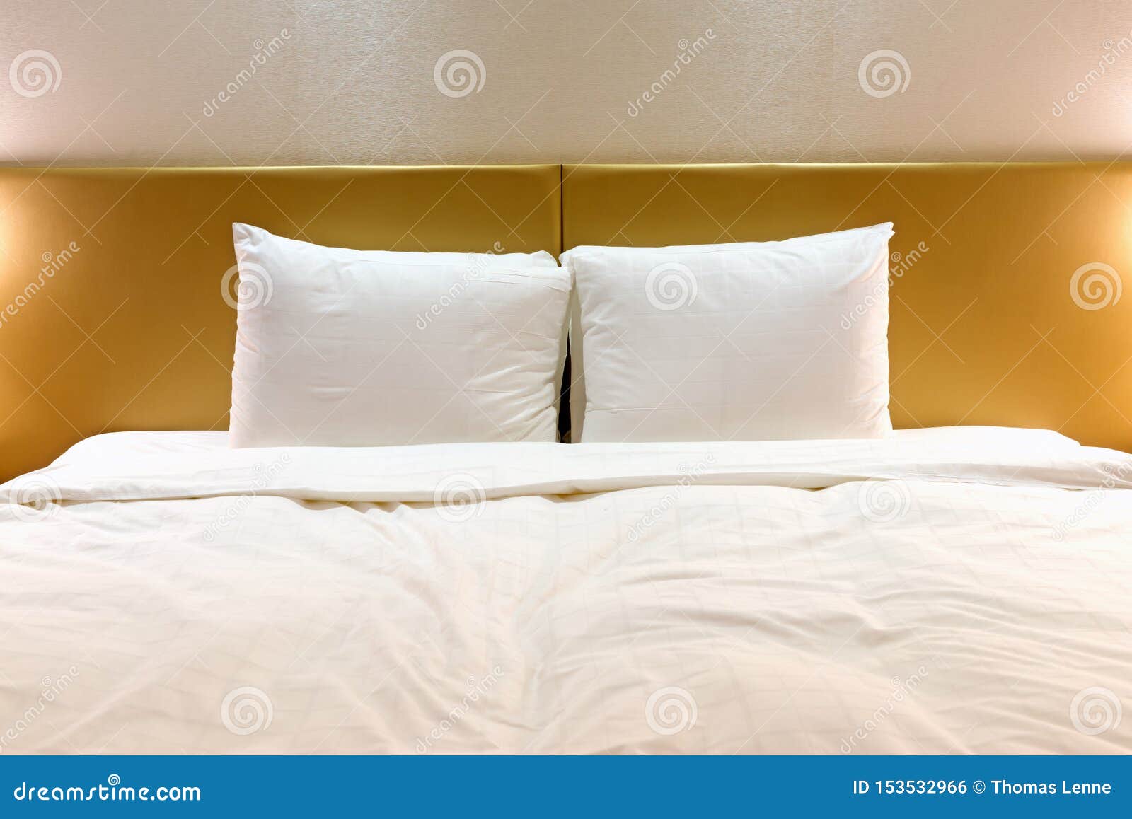 Luxuous King Size Golden Bed for Two Persons Stock Photo Image of