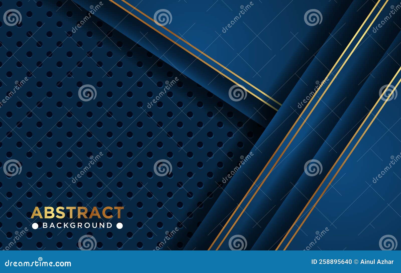 luxurious abstract blue navy gold line overlap layers with circle texture background.