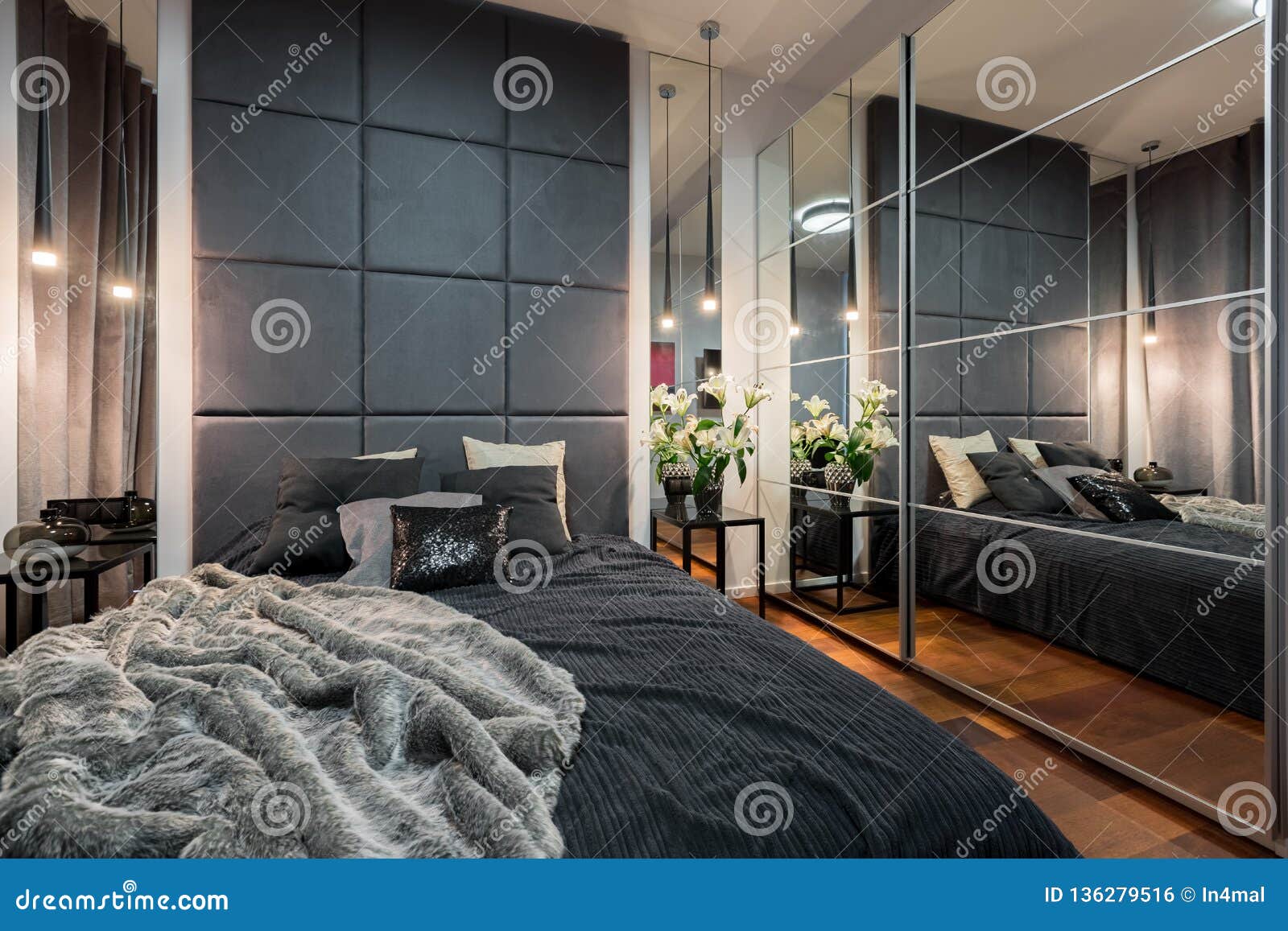 Luxurious Bedroom with Double Bed Stock Photo Image of furniture