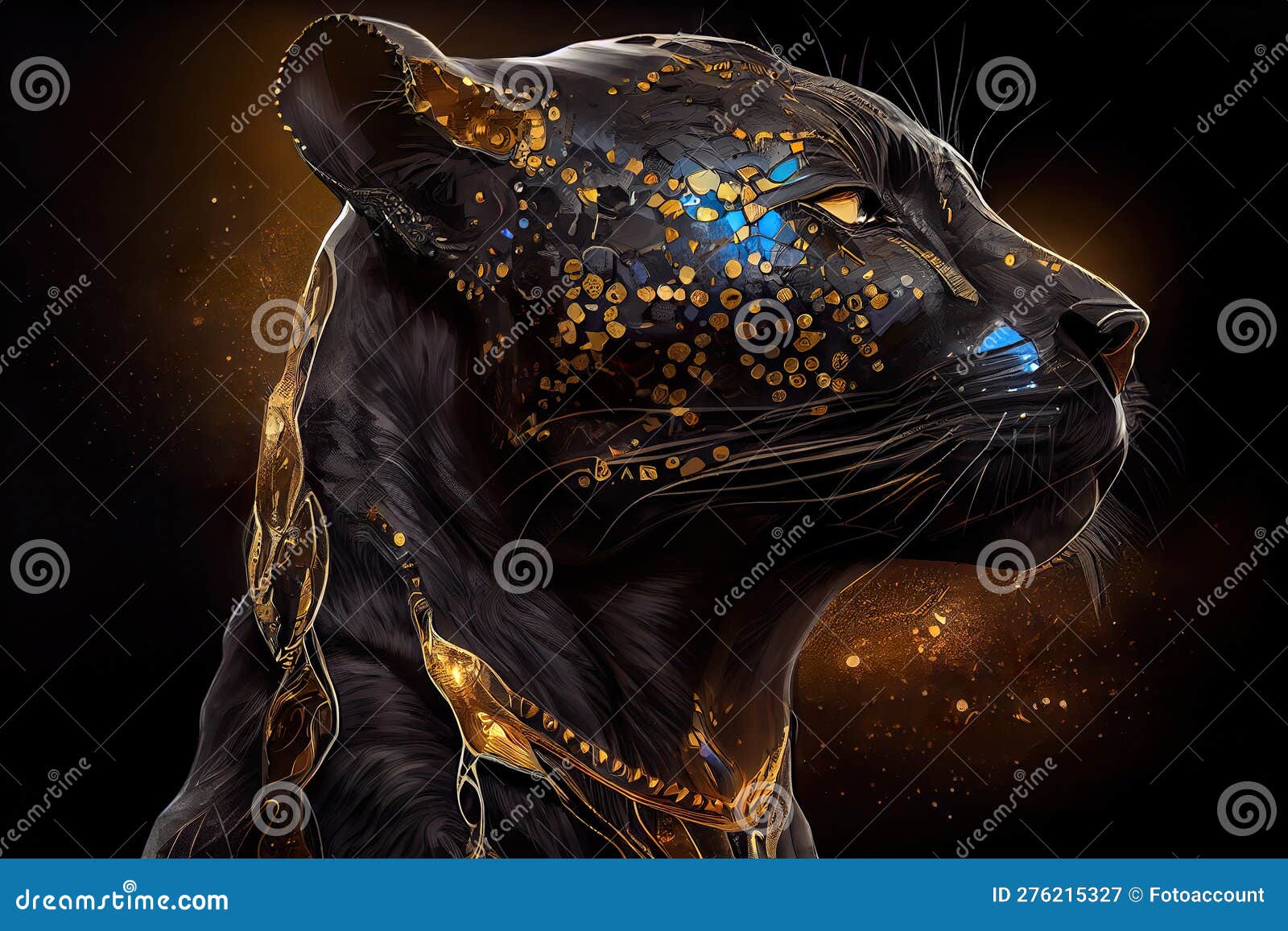 Premium Photo  Portrait of a beautiful black panther on a dark background  generative ai