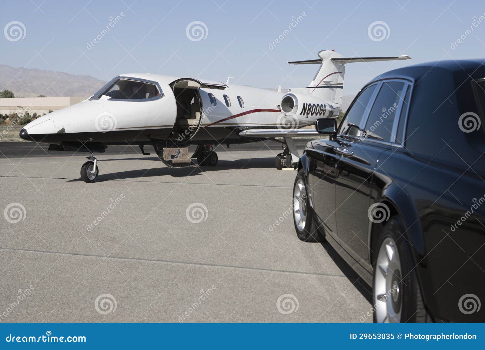 luxurious car and airplane