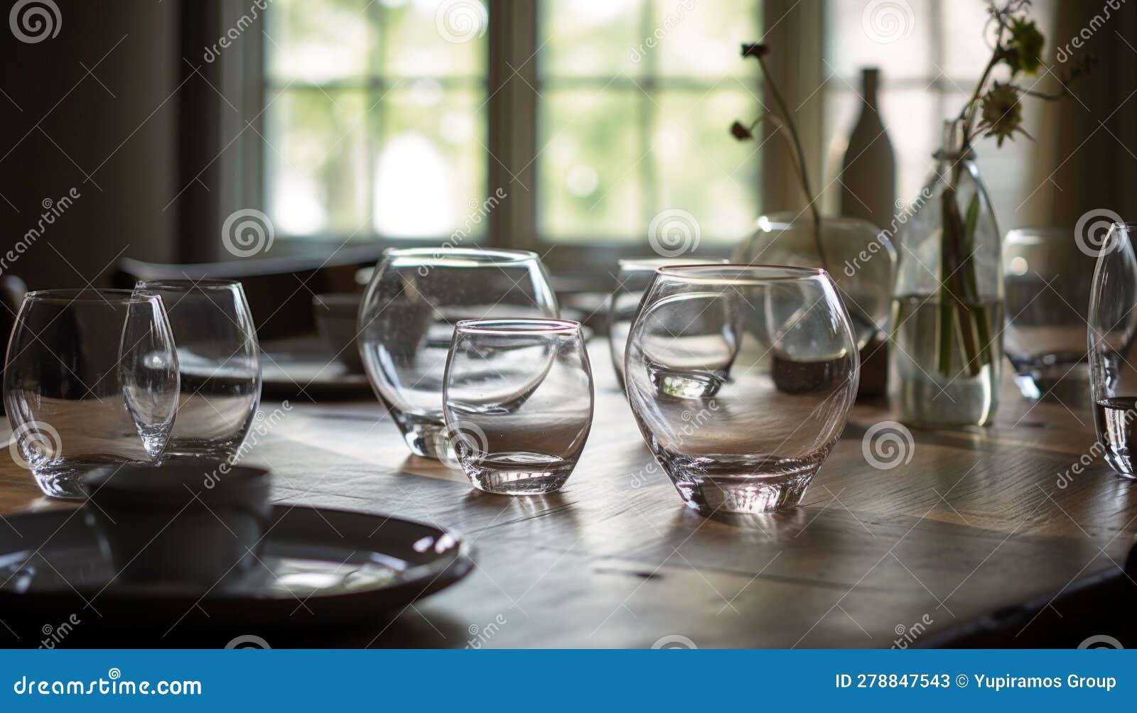 A Luxurious Dining Table with Fresh Food and Wine Bottles Generated by