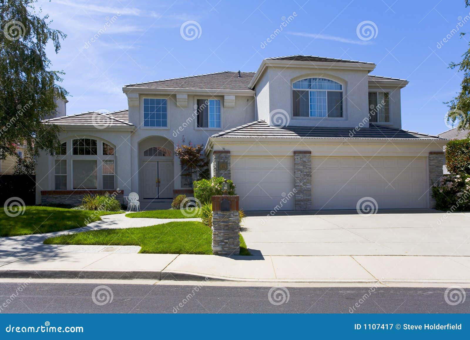 Luxurious Home Featuring Stonework and Stucco Stock Image Image of