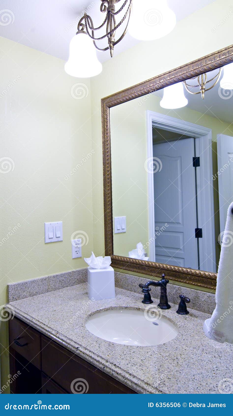 luxurious hotel bathroom vanity and mirror