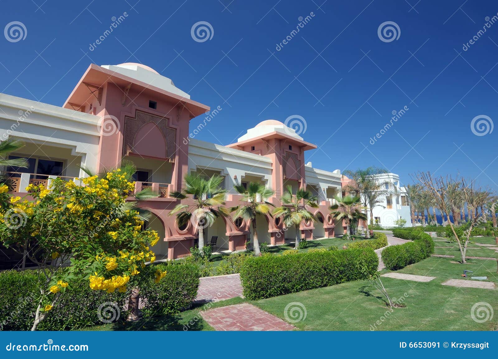 Luxurious hotel Egypt stock image. Image of outdoors, building 6653091