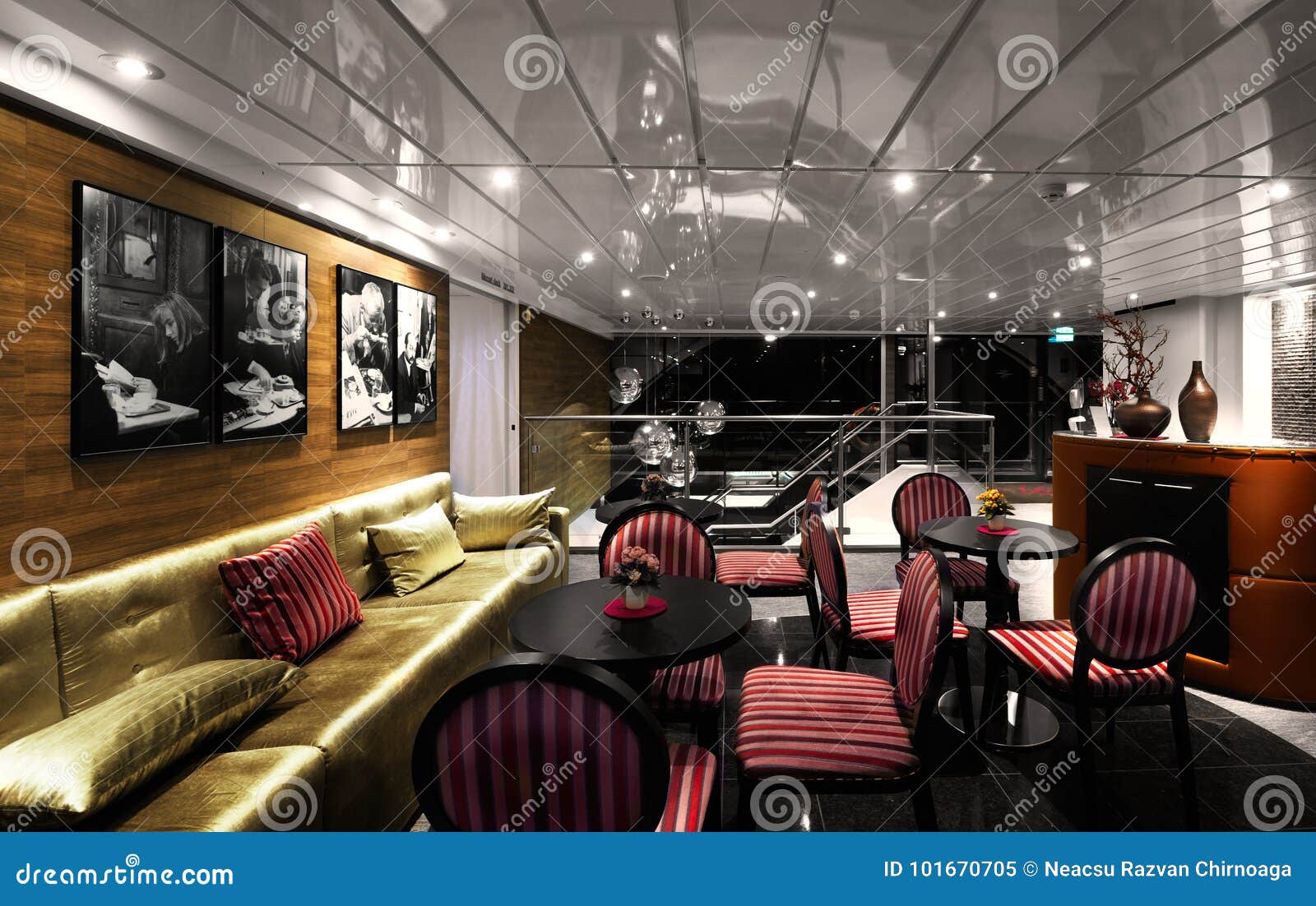 Luxurious Interior Of Restaurant Of Cruise Ship Editorial