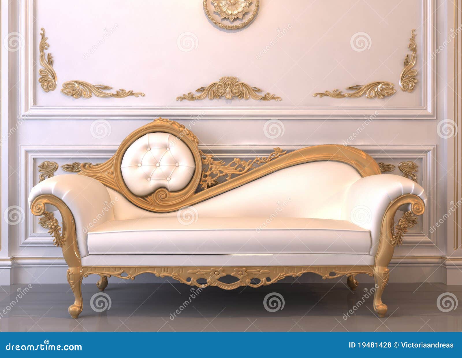 Luxurious Leather Sofa with Frame Stock Photo Image of royal, golden