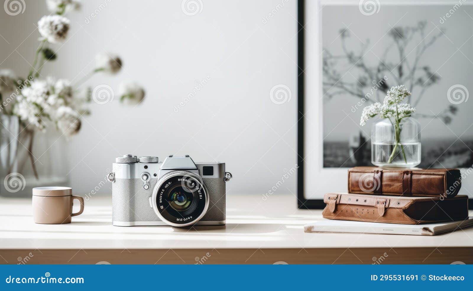 luxurious leica minilux zoom camera on wooden table