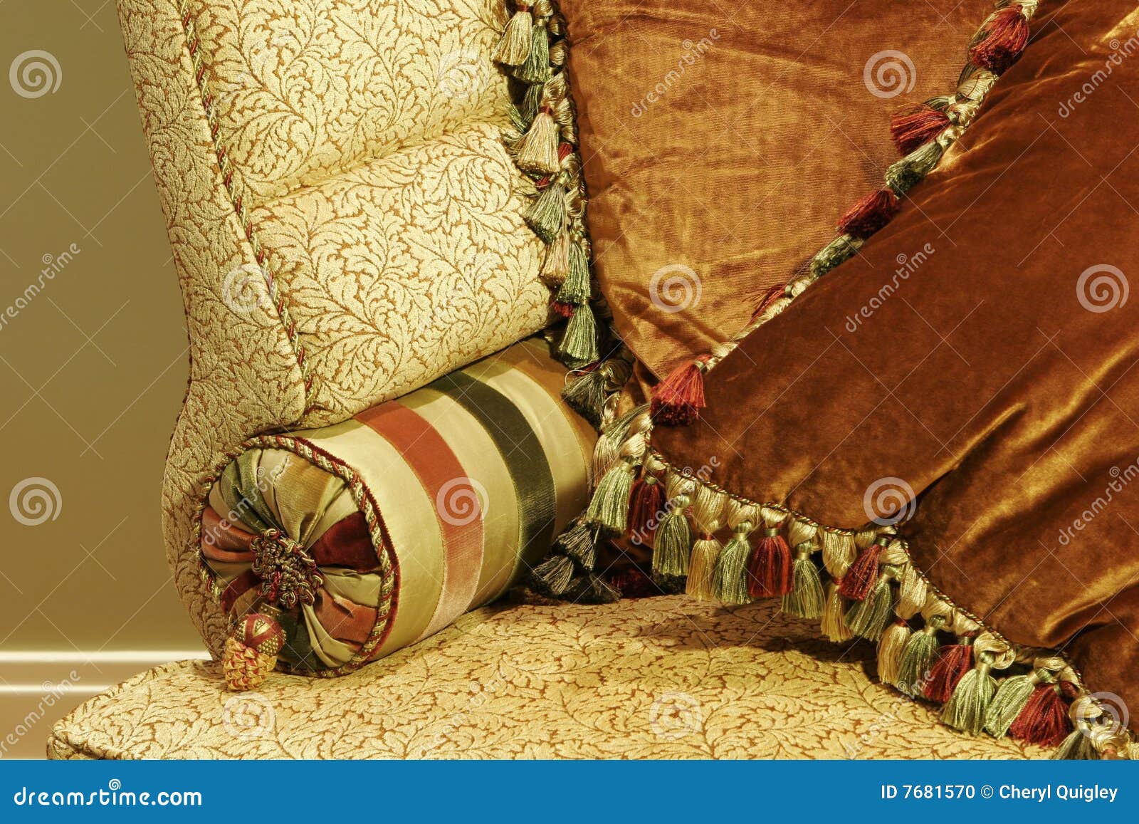 Luxurious Love Seat with Pillows Stock Photo Image of neckroll