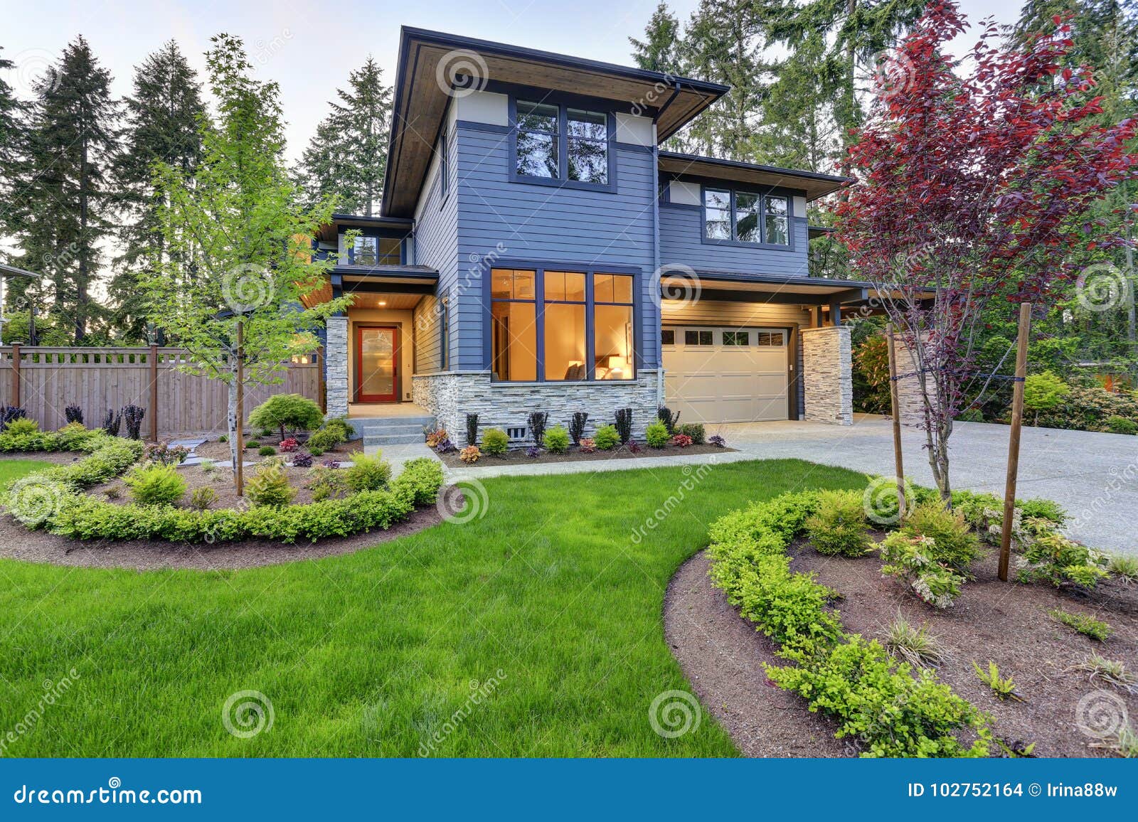 luxurious home  with modern curb appeal in bellevue.