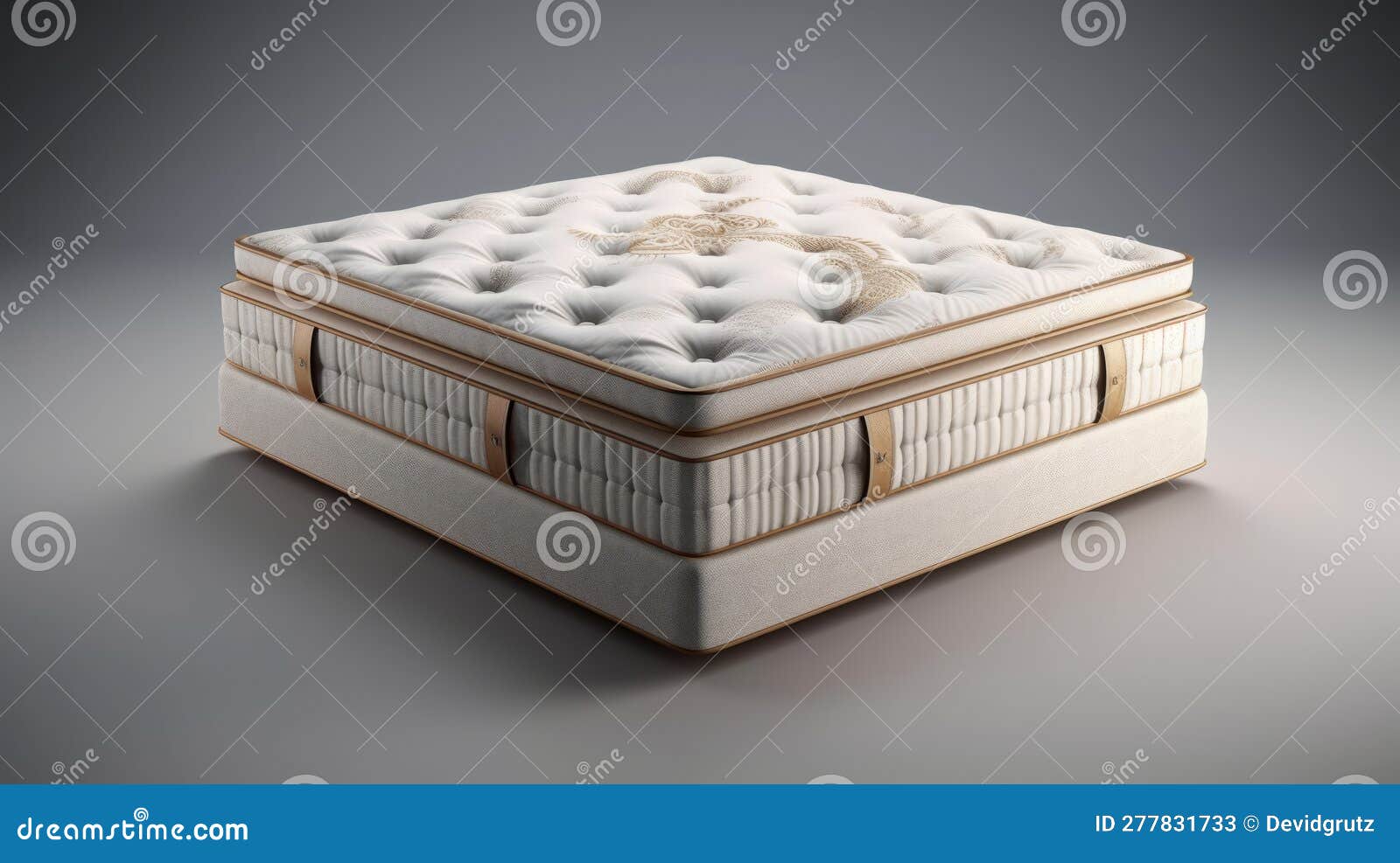 luxurious pillow top two sided innerspring mattress. generative ai