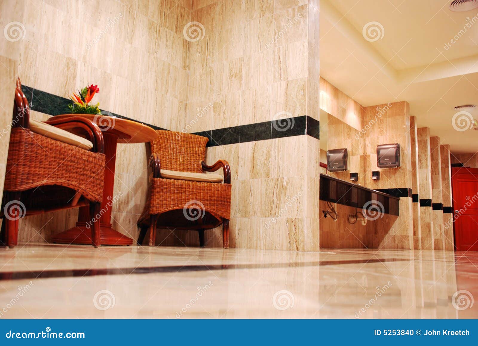 Luxurious Public Bathroom stock photo. Image of door, wood 5253840