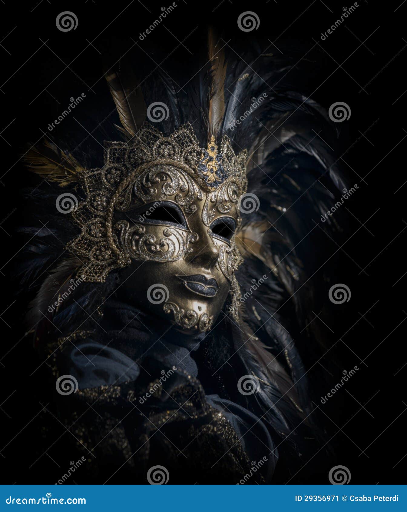 luxurious venetian mask  on black