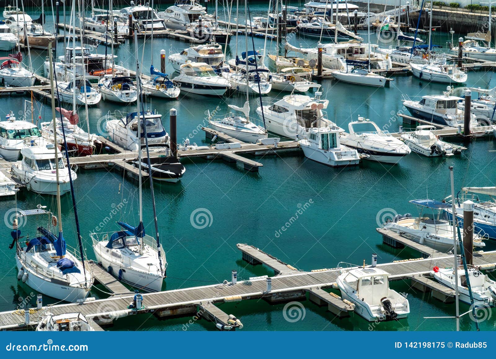 Luxurious Yachts and Boats in Cascais Port at Atlantic Ocean Editorial ...