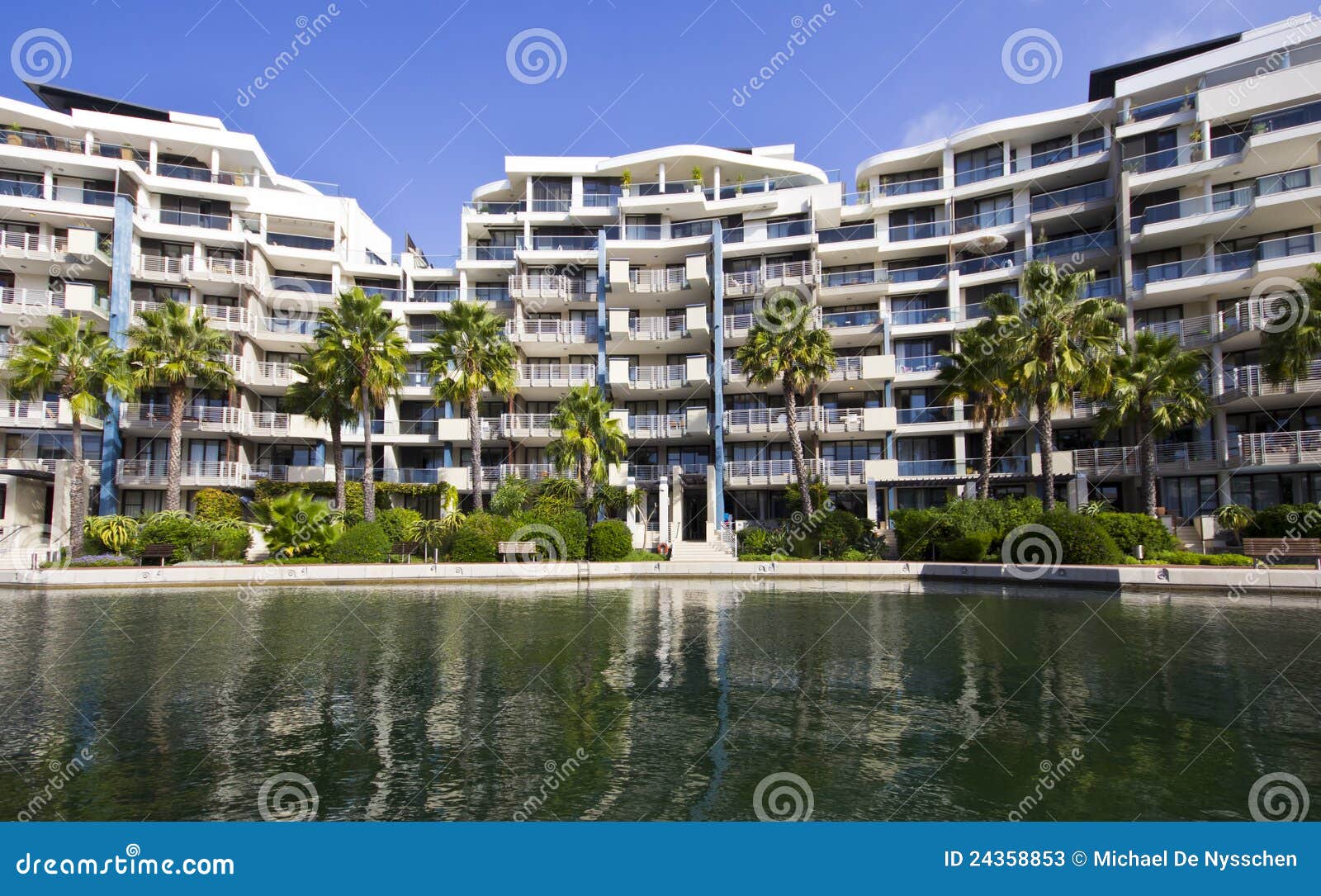 Luxury Apartments beside Canal Stock Image Image of large, flats