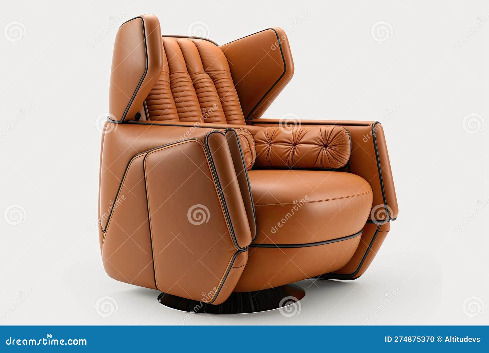 Luxury Armchair with Adjustable Headrest and Highquality Leather