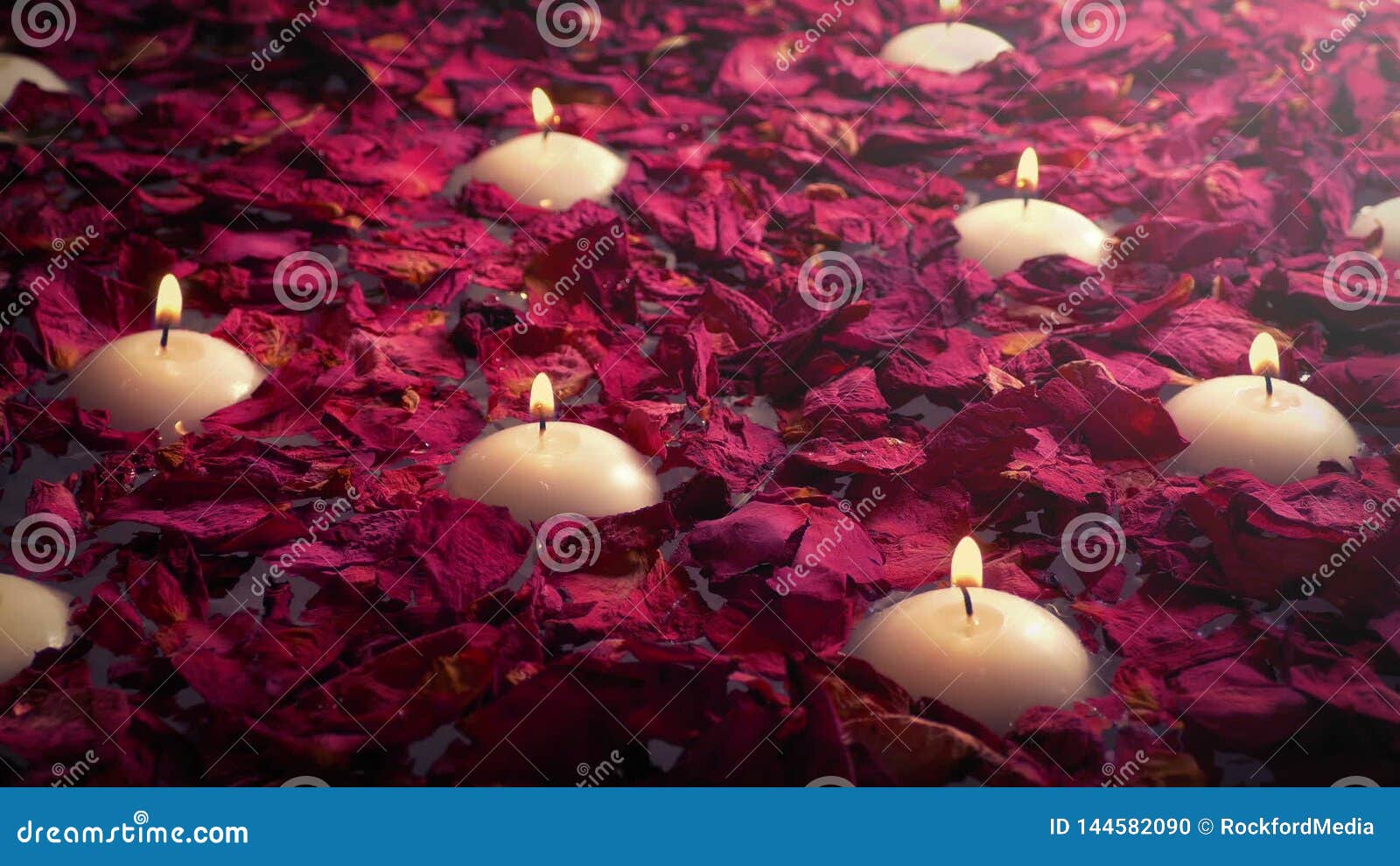 Luxury Bath with Candles and Rose Petals Stock Footage Video of peace