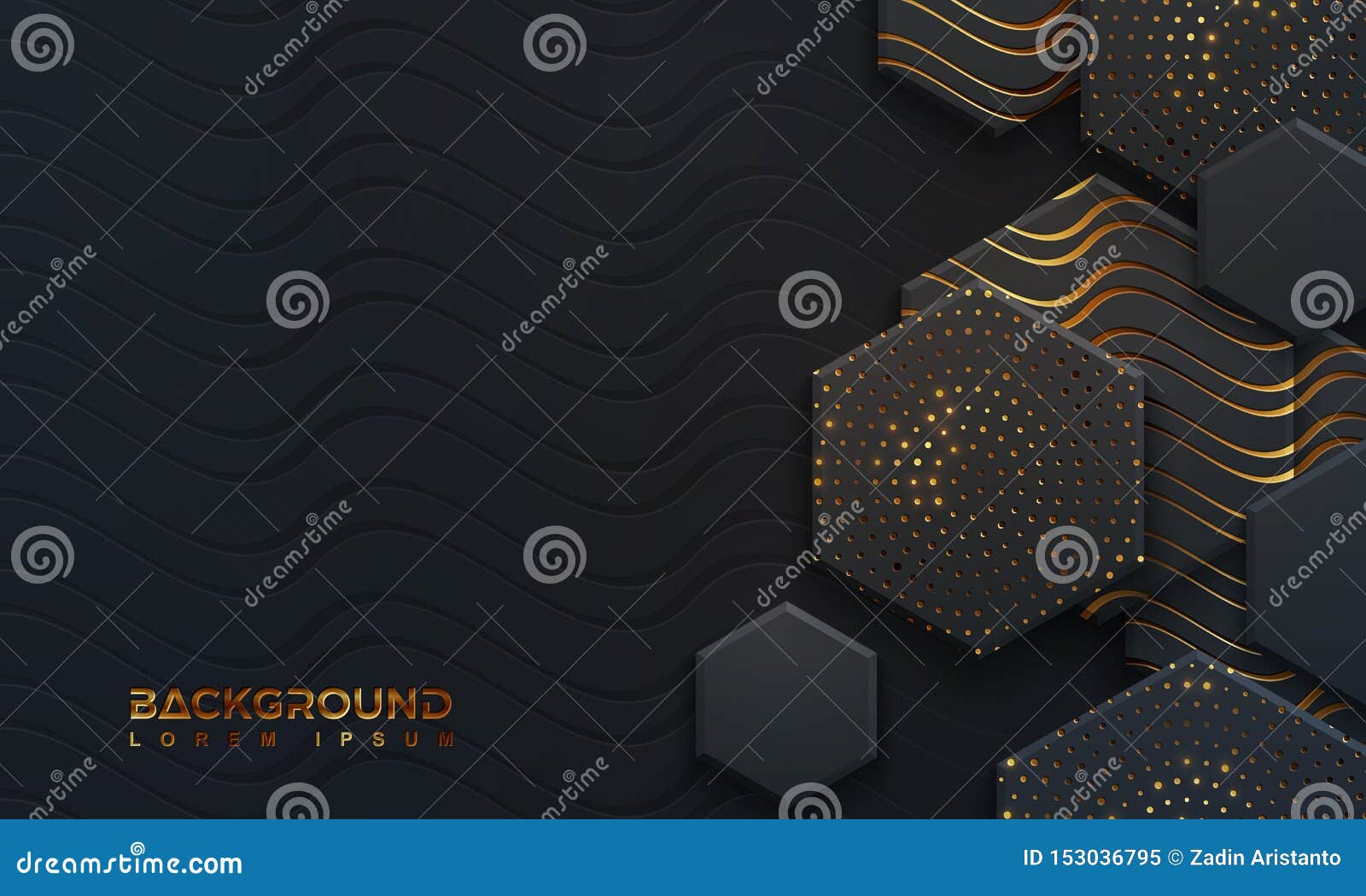 luxury black background with 3d style. dark background with wavy lines. background for posters, banners, ads, covers, wallpapers
