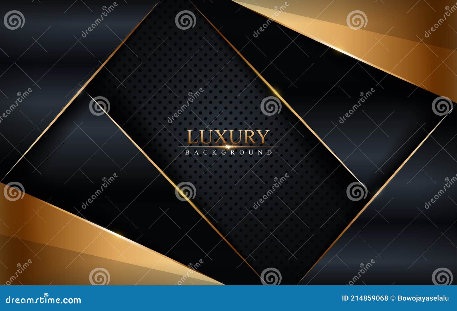 Luxury Black and Gold Combination Background Design with Overlap Layer
