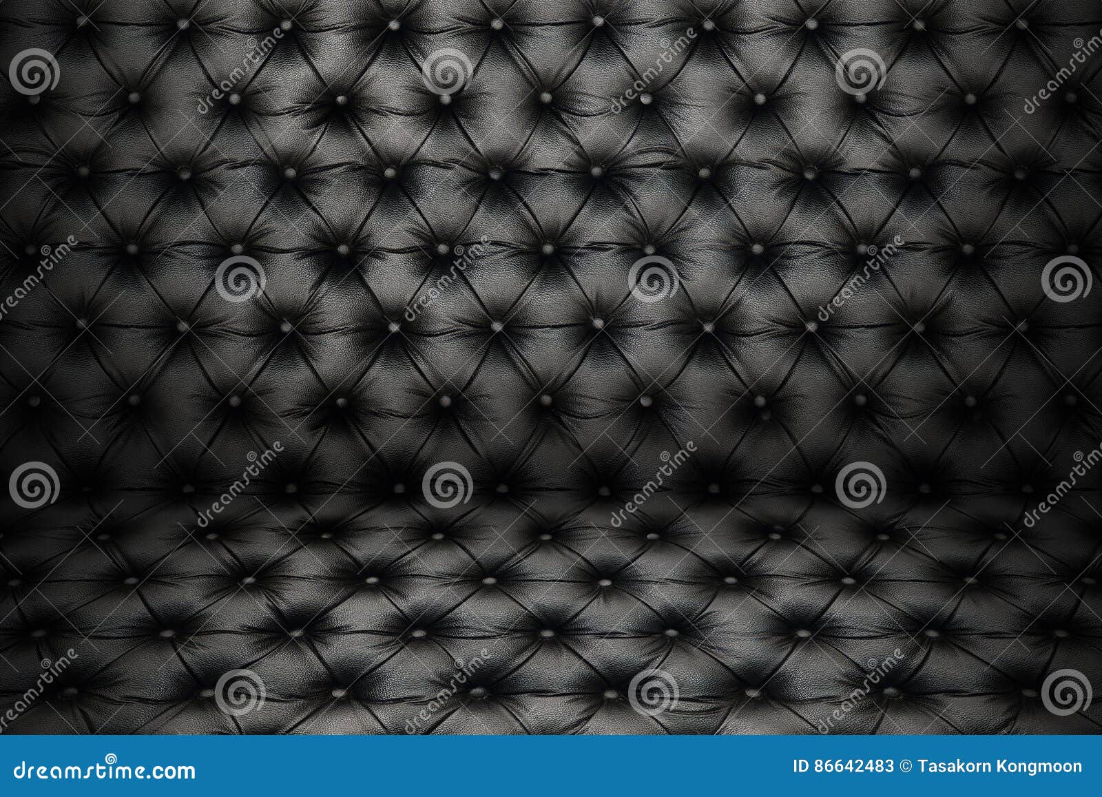 Luxury Black Sofa Leather Texture with Buttons for Pattern and B Stock Illustration