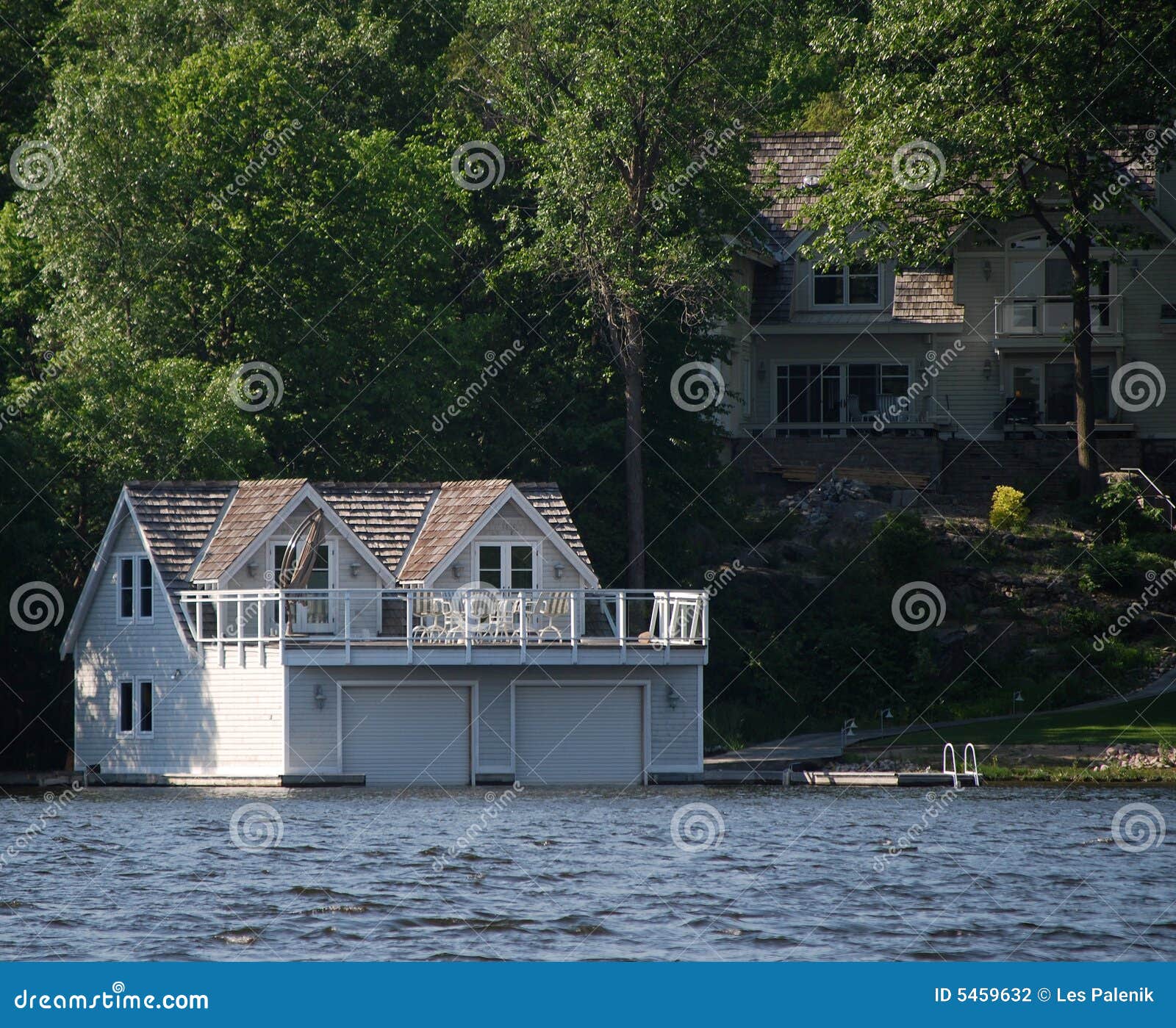 Luxury Boathouse with Living Quarters Stock Photo Image of ontario