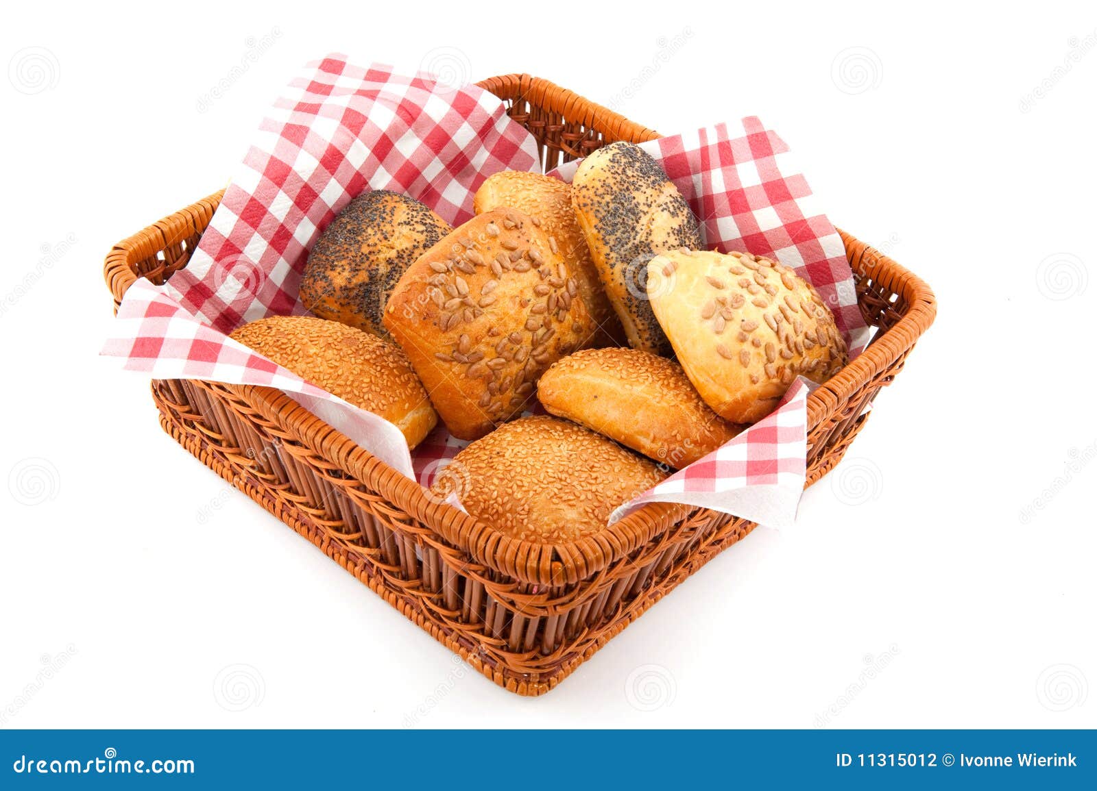 Luxury Bread Rolls in Basket Stock Photo Image of bagel, luxury 11315012