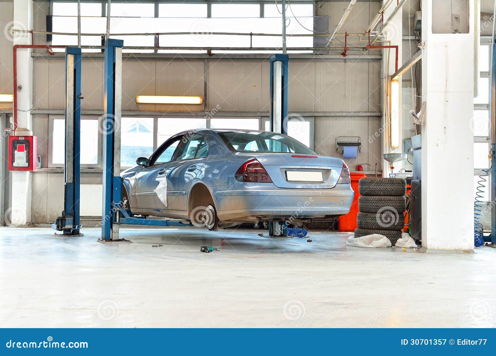 Luxury Car on Elevator Inside Car Service Stock Image Image of