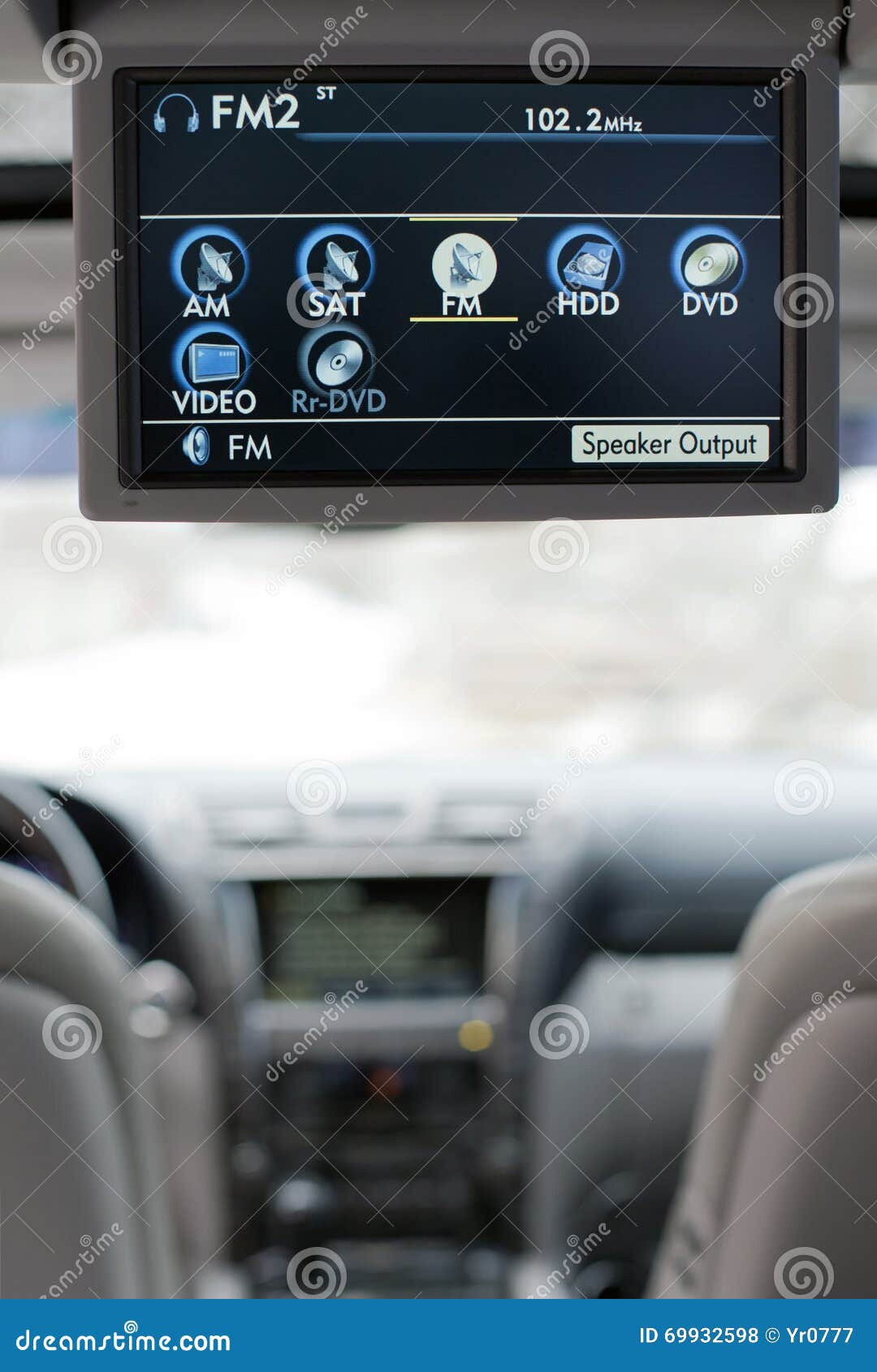 Luxury Car Entertainment System Display Stock Photo Image of