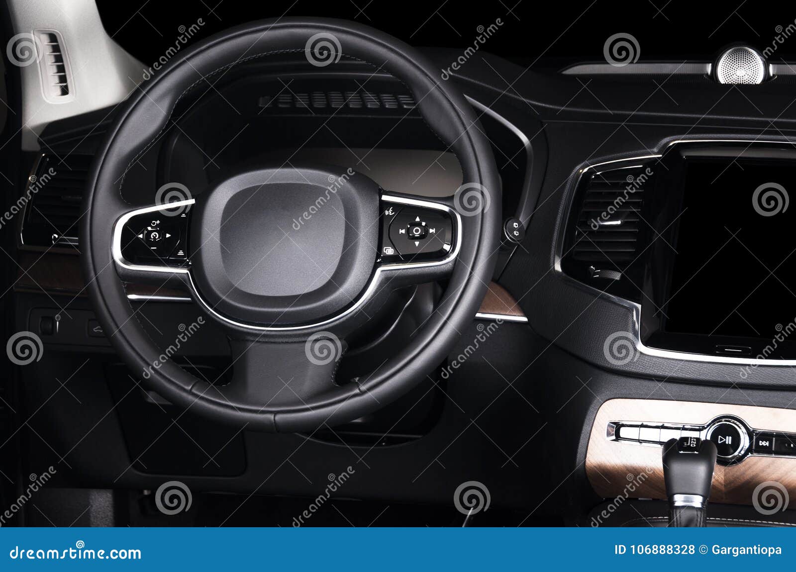 Luxury Car Inside Interior Of Prestige Modern Car Stock