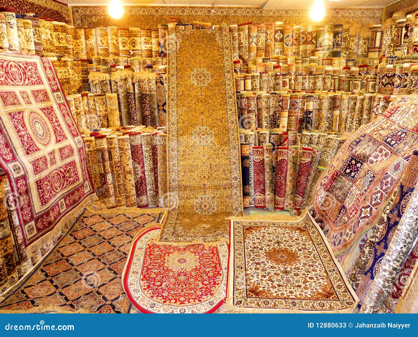 Luxury Carpets Shop stock image. Image of iranian, floor 12880633