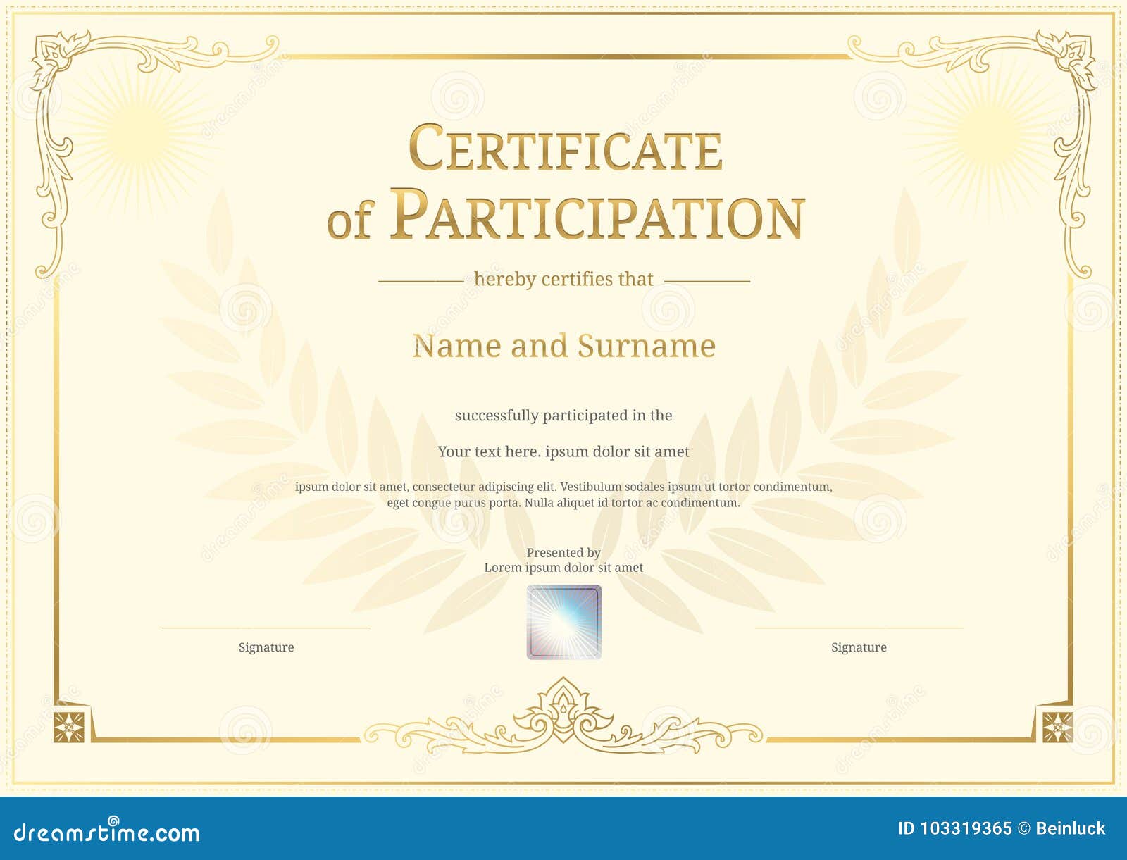 luxury certificate template with elegant border frame elegant certificates