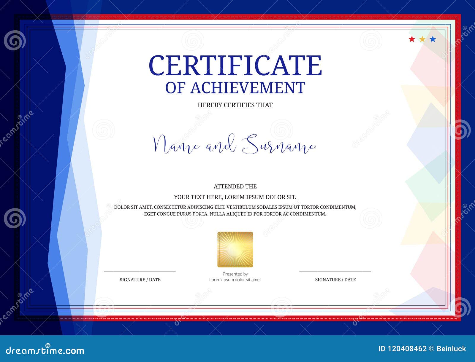 luxury certificate template with elegant border frame, diploma d