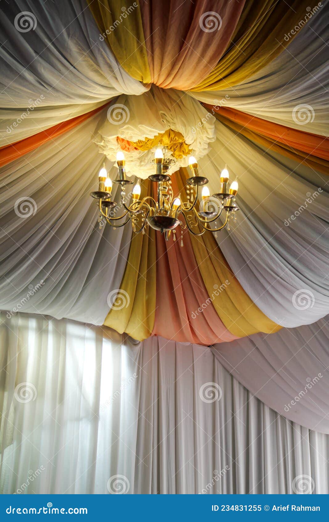 Luxury Chandelier in the Wedding Venue Stock Image Image of home