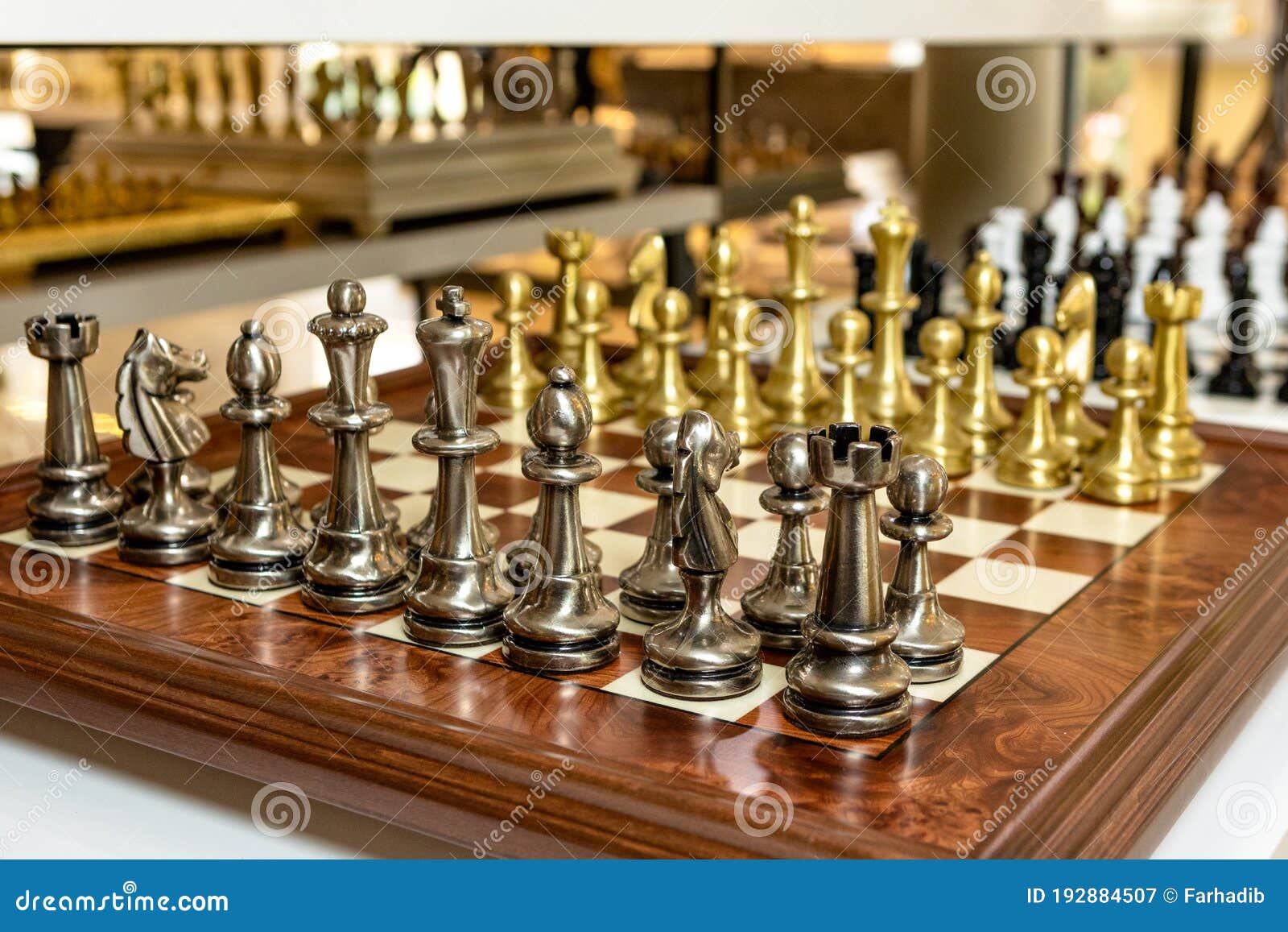 brown chess board with figures on a wooden table in a cafe, playing chess  Stock Photo - Alamy