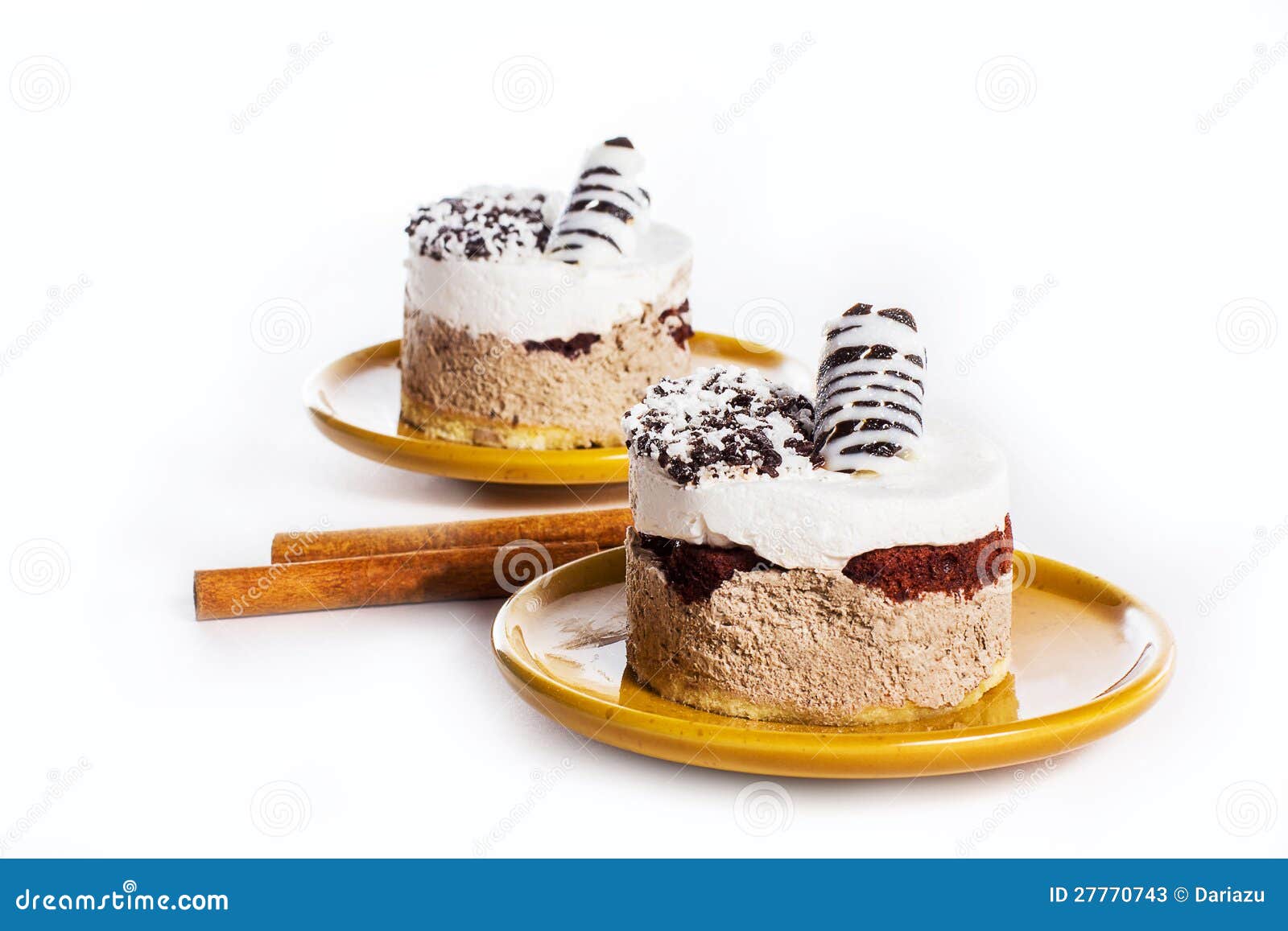 Luxury Dessert on the Round Plate Stock Image Image of custard