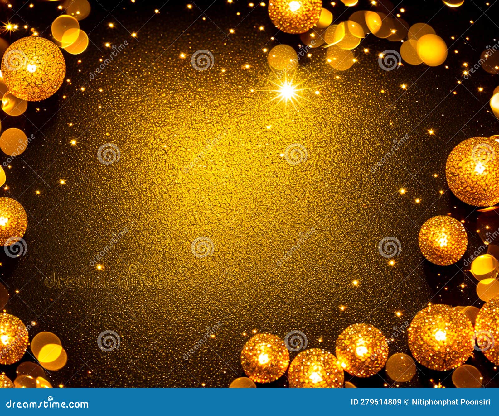 luxury earth tone color background with shine, sparkling s and curve light effect decoration and gold bokeh. generative ai