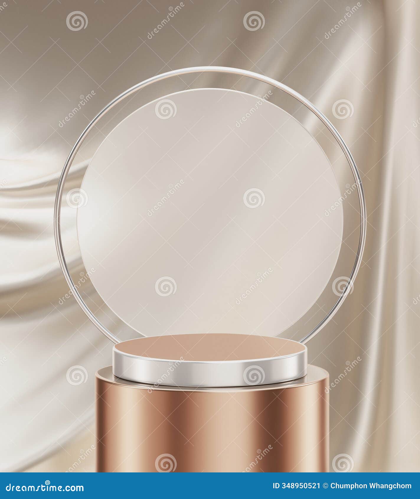luxury fabric podium background 3d platform stage product display empty pedestal abstract scene cosmetic beige presentation modern
