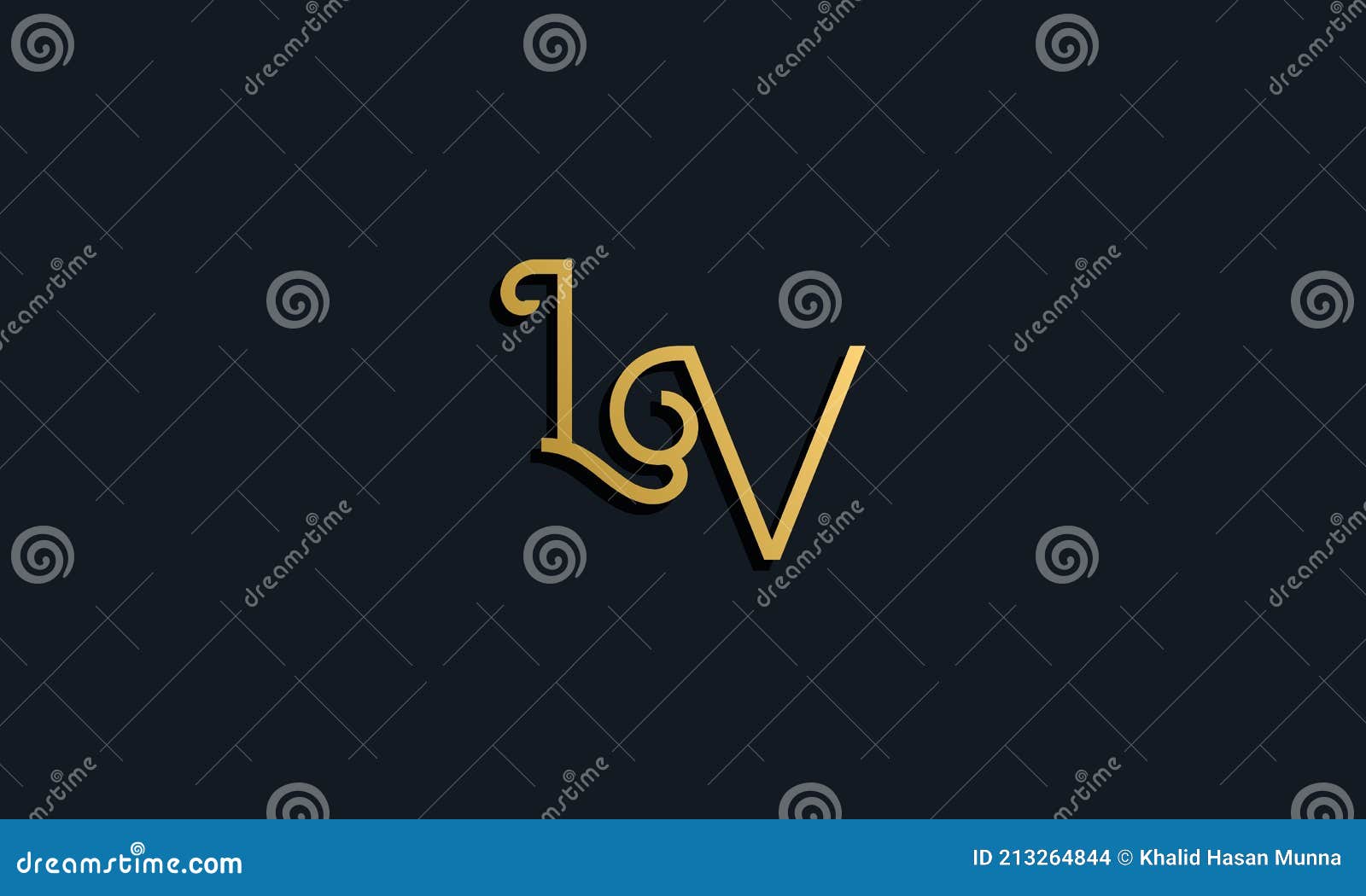 Luxury Fashion Initial Letter LV Logo Stock Vector - Illustration of  graphic, background: 213264844