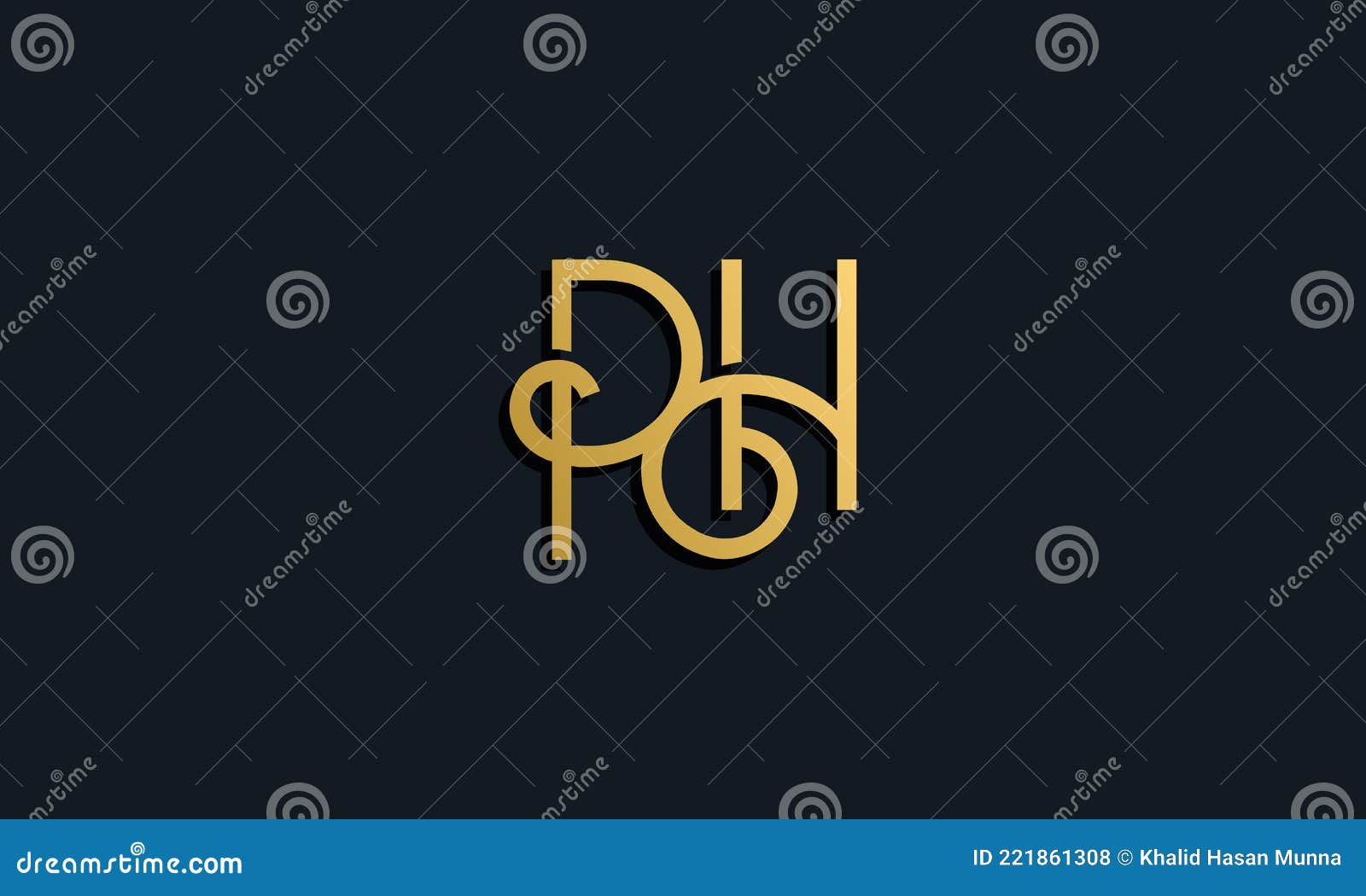 Luxury Fashion Initial Letter PH Logo Stock Vector - Illustration of ...